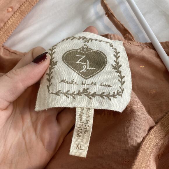 Z&L Women's Peach Tassel Boho Mini Dress Size XL Hippie Festival Indie Smocking - Picture 5 of 11